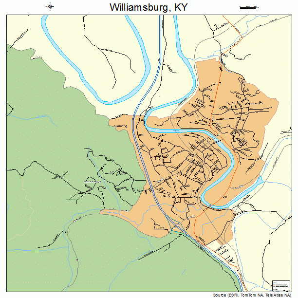 Williamsburg, KY street map