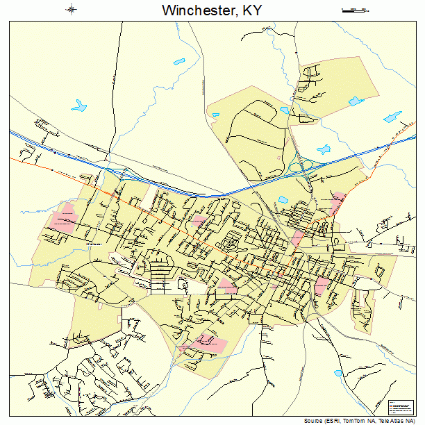 Winchester, KY street map
