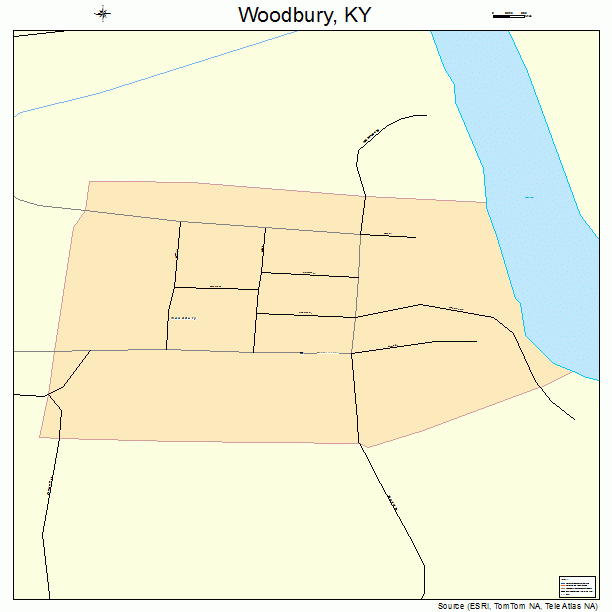 Woodbury, KY street map
