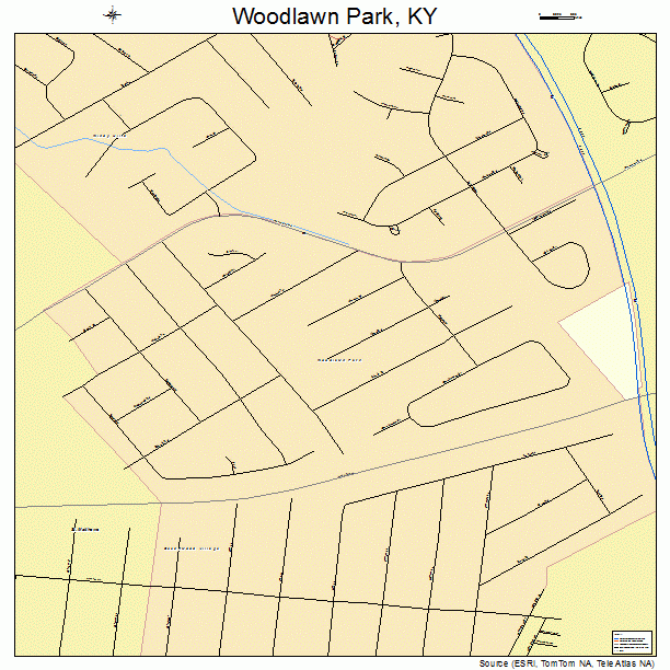 Woodlawn Park, KY street map