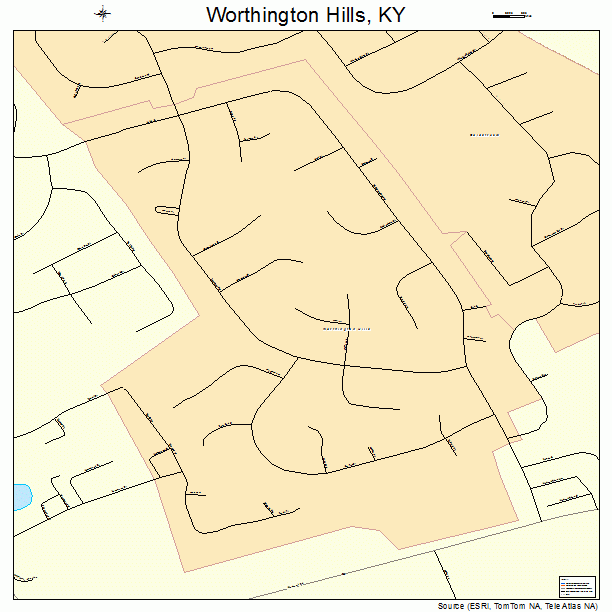 Worthington Hills, KY street map
