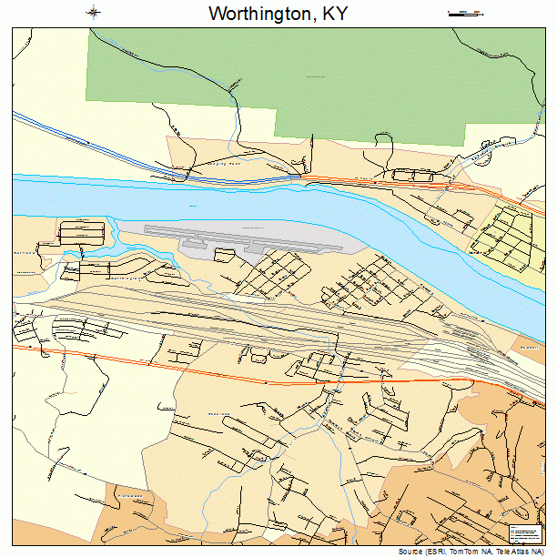 Worthington, KY street map