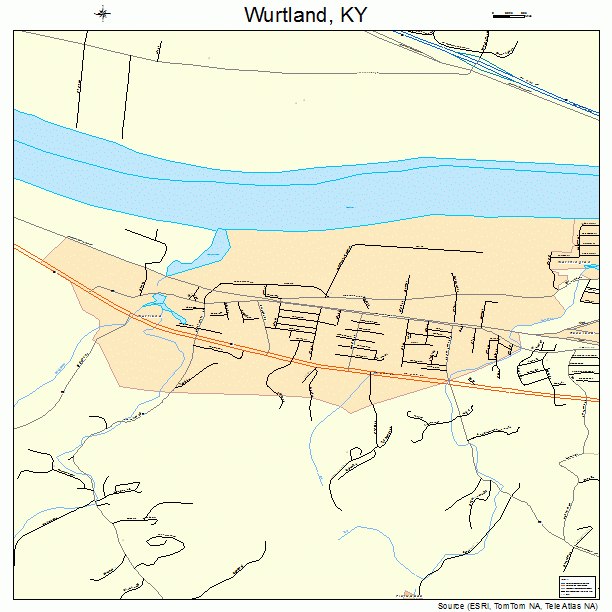 Wurtland, KY street map