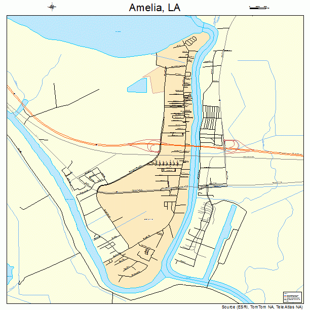 Amelia, LA street map