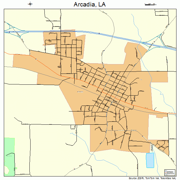Arcadia, LA street map