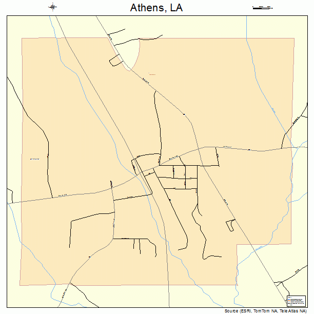 Athens, LA street map