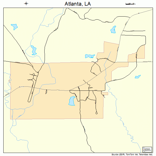 Atlanta, LA street map