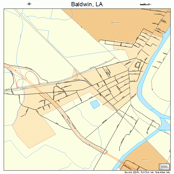 Baldwin, LA street map