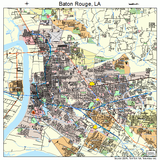 Baton Rouge Louisiana Street Map 2205000