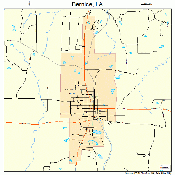 Bernice, LA street map