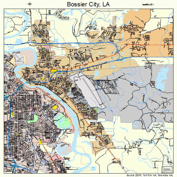 Bossier City, LA street map
