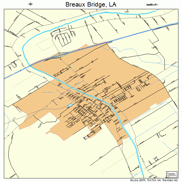 Breaux Bridge, LA street map