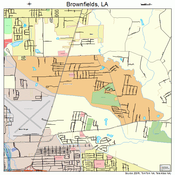 Brownfields, LA street map