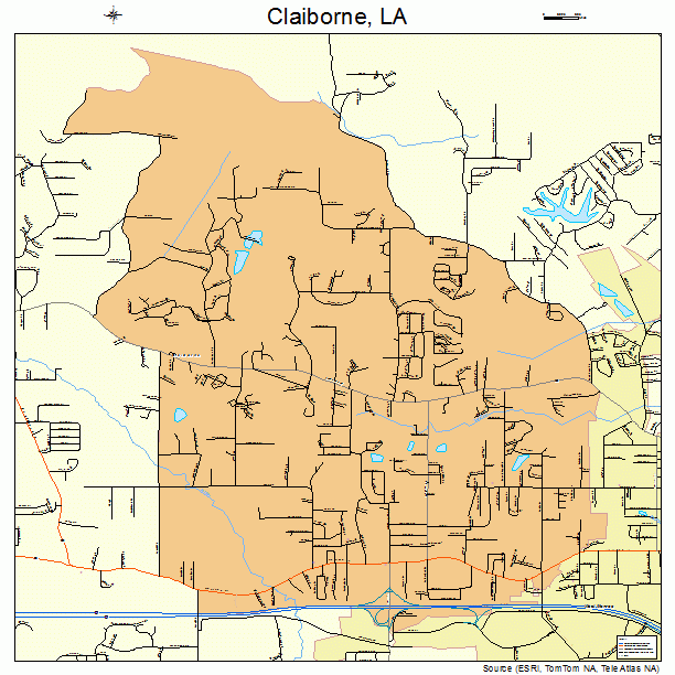 Claiborne, LA street map