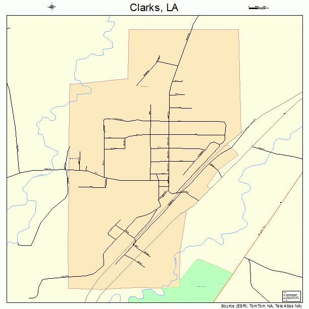 Clarks, LA street map