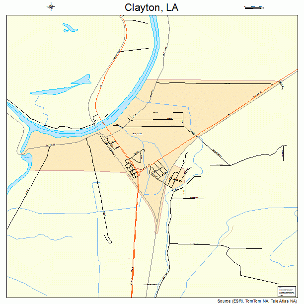 Clayton, LA street map