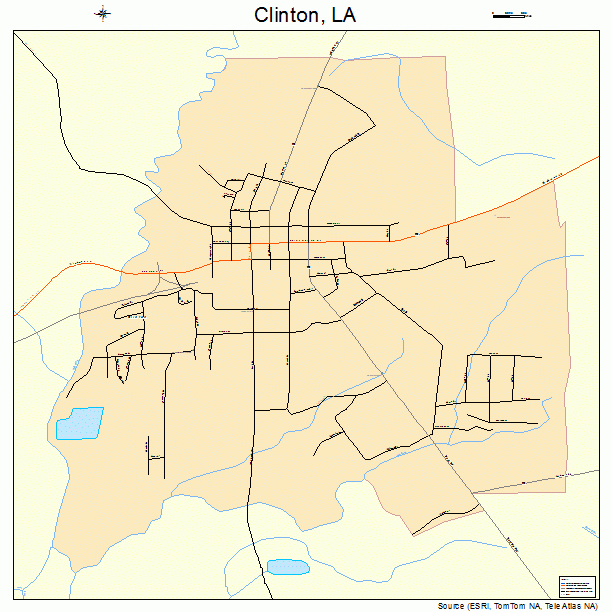 Clinton, LA street map