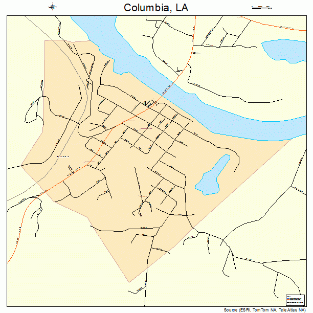 Columbia, LA street map