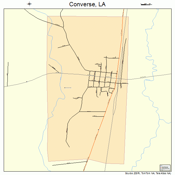 Converse, LA street map