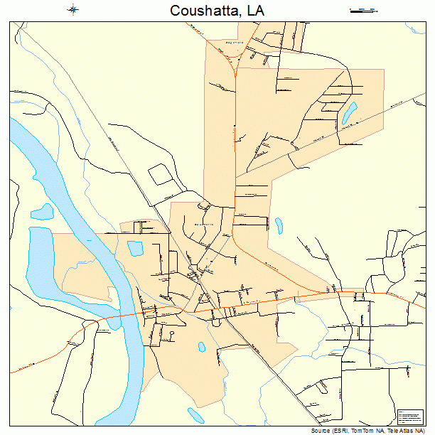 Coushatta, LA street map