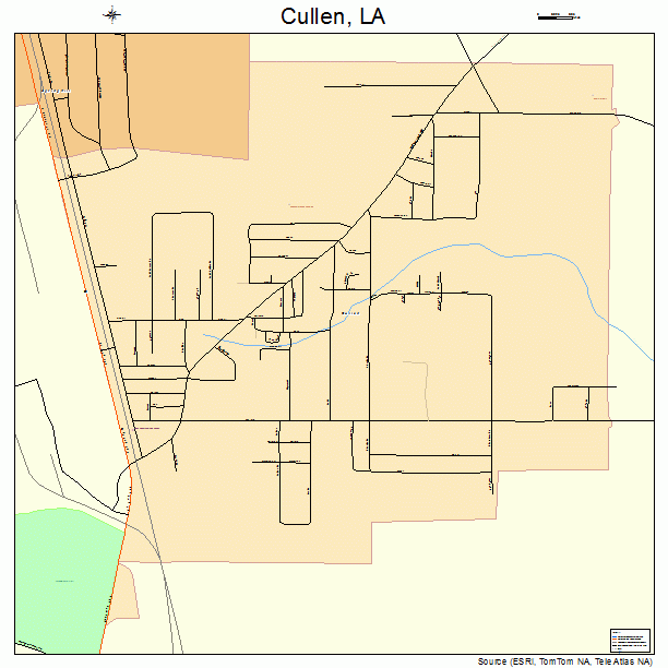 Cullen, LA street map