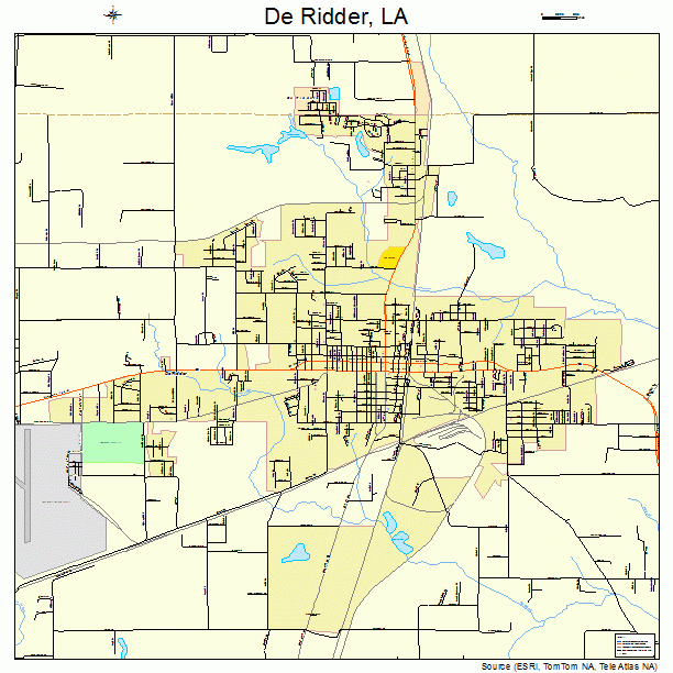 De Ridder, LA street map