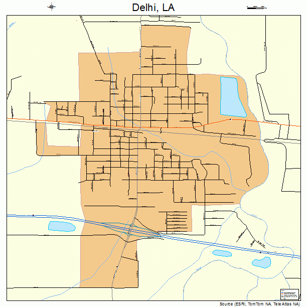 Delhi, LA street map