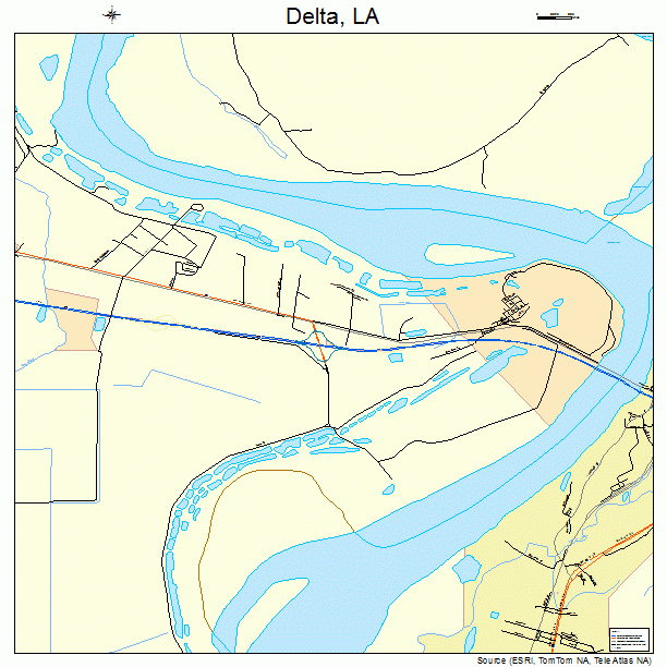 Delta, LA street map