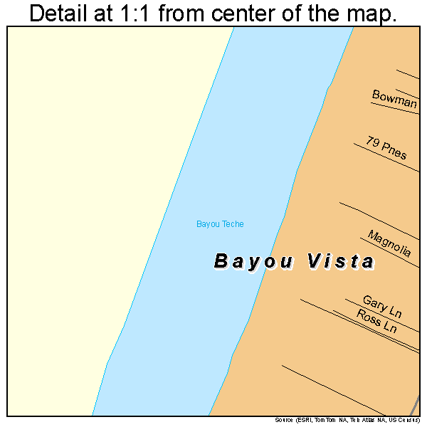 Bayou Vista, Louisiana road map detail