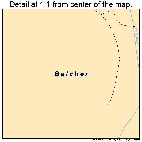 Belcher, Louisiana road map detail