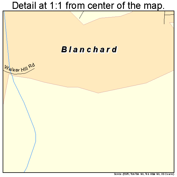 Blanchard, Louisiana road map detail