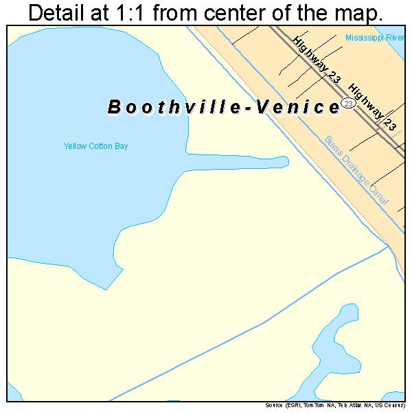 Boothville-Venice, Louisiana road map detail