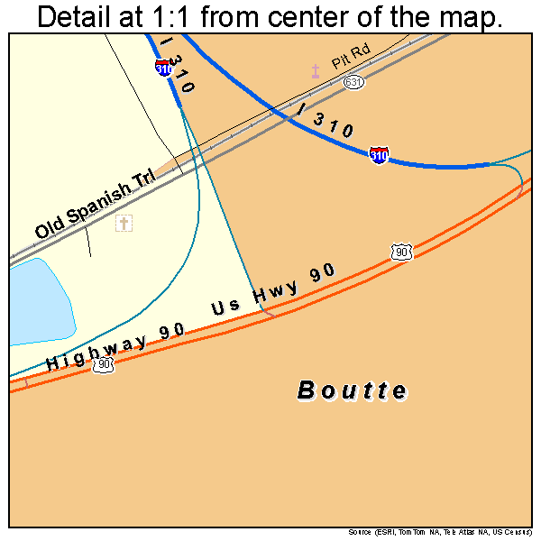 Boutte, Louisiana road map detail
