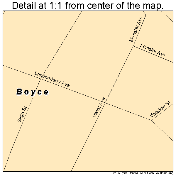 Boyce, Louisiana road map detail