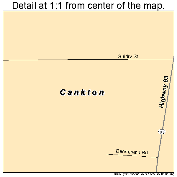 Cankton, Louisiana road map detail