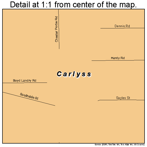 Carlyss, Louisiana road map detail
