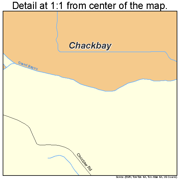 Chackbay, Louisiana road map detail