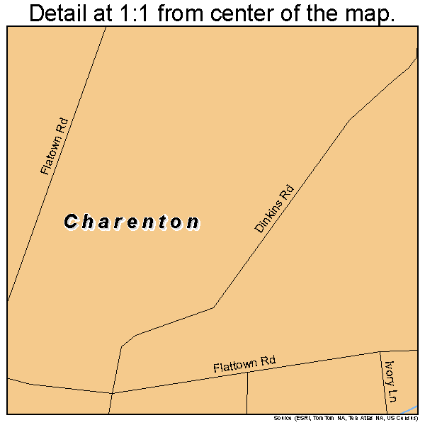 Charenton, Louisiana road map detail