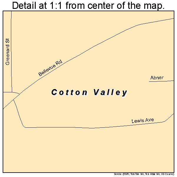 Cotton Valley, Louisiana road map detail