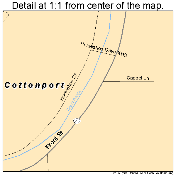 Cottonport, Louisiana road map detail
