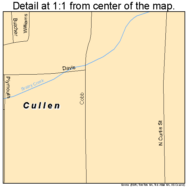 Cullen, Louisiana road map detail