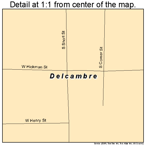 Delcambre, Louisiana road map detail