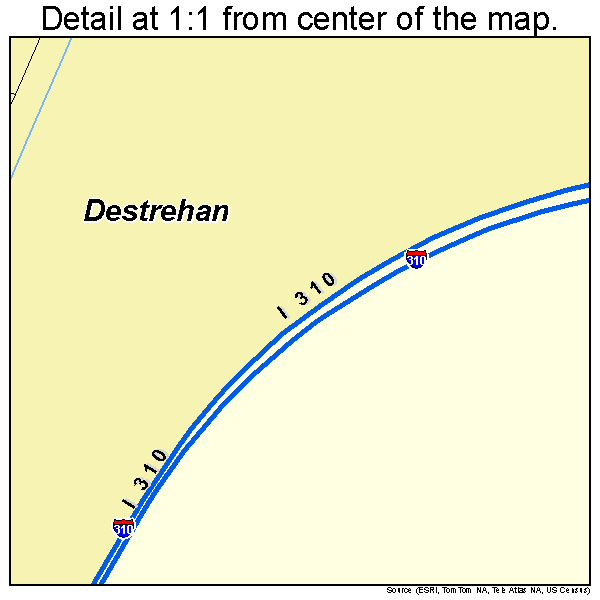 Destrehan, Louisiana road map detail