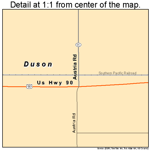 Duson, Louisiana road map detail