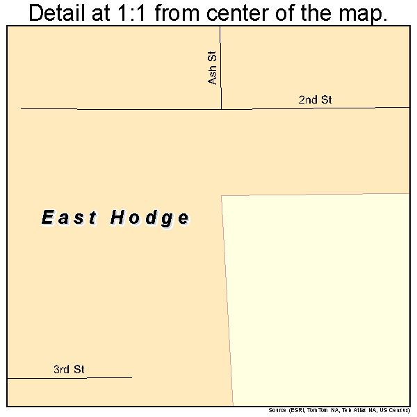 East Hodge, Louisiana road map detail