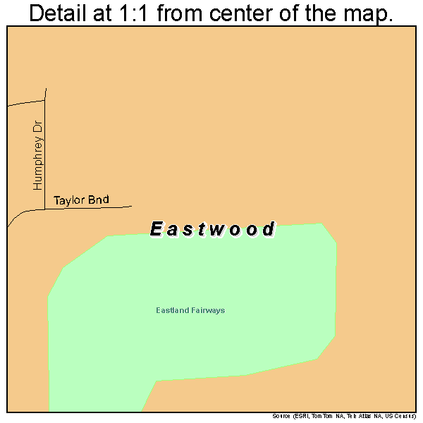 Eastwood, Louisiana road map detail