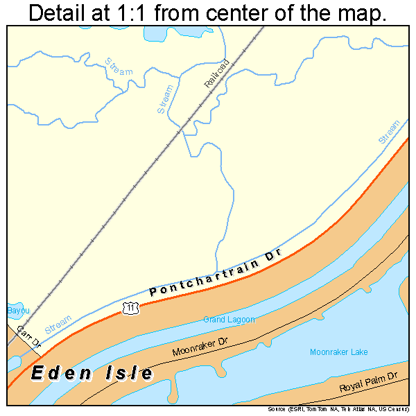 Eden Isle, Louisiana road map detail
