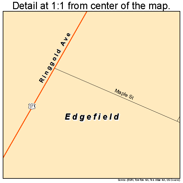 Edgefield, Louisiana road map detail