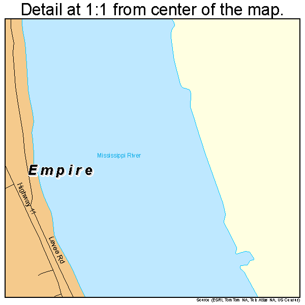 Empire, Louisiana road map detail