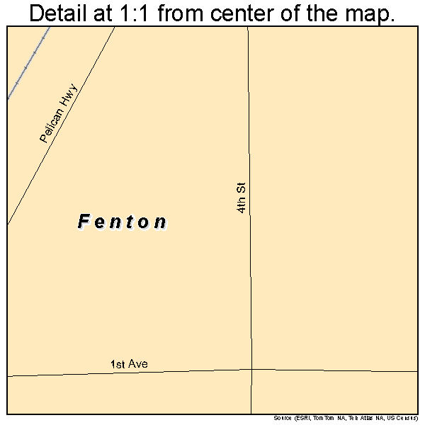 Fenton, Louisiana road map detail
